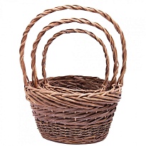 Корзина плетеная (ива) d29*h20*hh42см круг коричневый