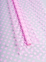 Пленка прозрачная 70см*8м Сердца15 розовый