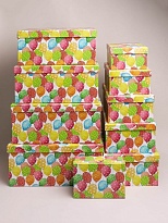 Коробка подарочная Шарики 21*15*8,5см микс