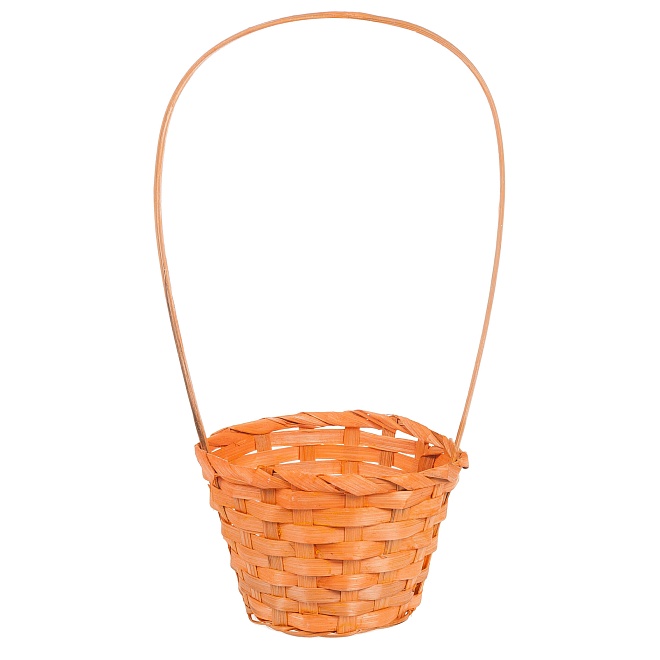 Корзина (бамбук) d13*h9,5*hh28см круг оранжевый