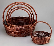 Корзина (ива) d39*h14*hh41см круг коричневый