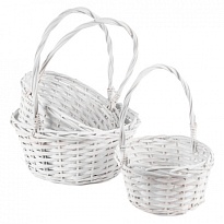 Корзина (ива) d22*h15*hh33см круг белый