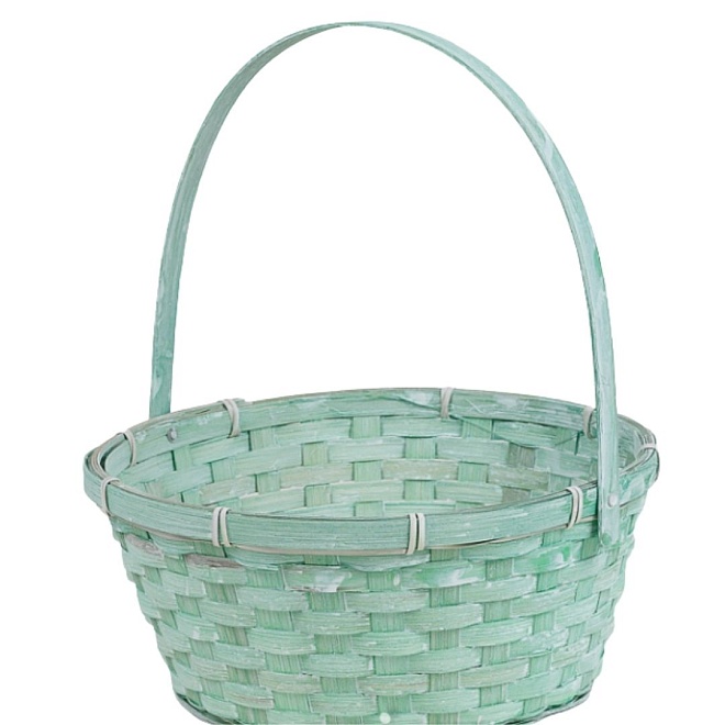 Корзина (бамбук) d26*h12*hh30см светло-зеленый