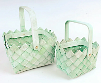 Корзина (секвойя) d14,5*13 h11*h19см прямоугольник салатовый