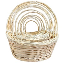 Корзина (ива) d30*24*h11*16*hh37см круг натуральный