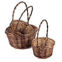 Корзина (ива) d21*h15*hh33см круг коричневый