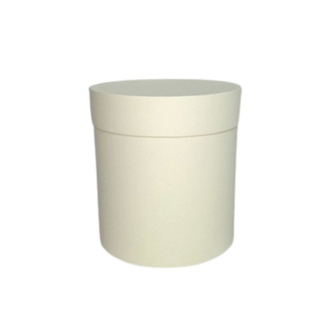 Коробка шляпная с крышкой d15*h15см матовый бежевый