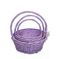 Корзина плетеная (ива) d35*h14*hh35см круг сиреневый