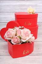 Коробка подарочная Сердце Влюбленное 19*18*9см красный