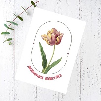 Открытка Любимой бабуле! 7*10см 5 шт