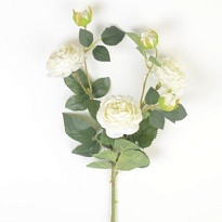 Роза искусственная, 3 головы, 3 бутона, h64см, белый