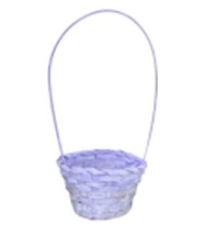 Корзина (бамбук) d13*h9,5*hh28см круг фиолетовый