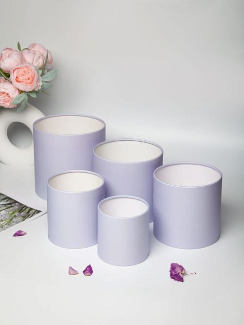 Коробка шляпная без крышки d16*h16см матовый лавандовый