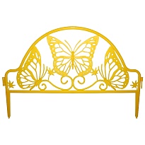 Забор декоративный Listok Бабочки 50*h31см пластик желтый 