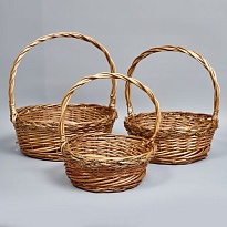 Корзина (ива) d42 h16*33см круг натуральный