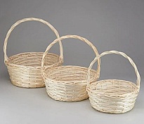 Корзина (ива) d35*h13*hh37см круг выбеленный