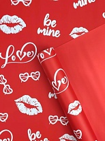 Пленка матовая 58см*10м 65мкр Поцелуй красный 