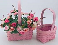 Корзина (секвойя) d16*11,5*h11*27,5см овал розовый