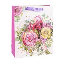 Пакет подарочный 31*40*12см букет роз 