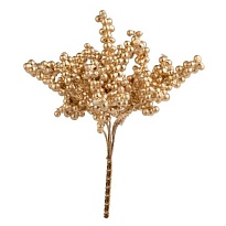 Набор веток с ягодами на вставках 6шт h16см золотой