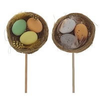 Вставка Пасхальная Гнездо с яйцами 5*5 h22см 
