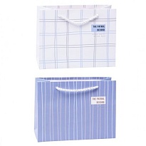 Пакет подарочный 19,5*15,5*8,5см Полосы микс