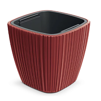 Кашпо Prosperplast ORO 29*29 h27см 8л с вкладкой пластик ретро красный