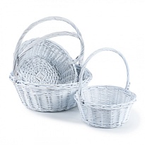Корзина (ива) d37*h17*hh41см круг белый
