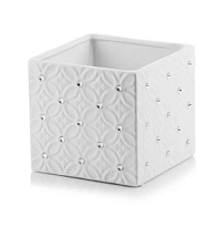 Кашпо квадрат Polnix Moon d14*14 h13см керамика белый