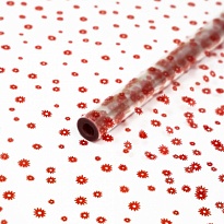 Пленка прозрачная 70см 200гр Маргаритки красный