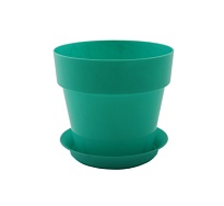 Кашпо Протея d11,5 h10см 0,7л с поддоном пластик бирюзовый
