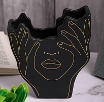 Ваза декоративная "Девушка", керамика,14,5*5,5*h16см, черный