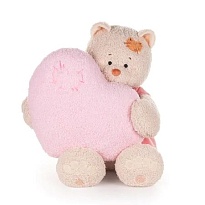 Мягкая игрушка KULT Кошка Мэри с сердцем h37см розовый