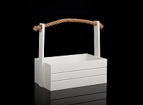 Ящик декоративный с ручкой-канат №16 30*19 h9hh29см белый