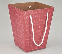 Коробка под цветы Трапеция 12,5*18*22,5см красный