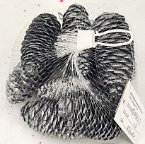 Шишка сосновая 7-9см 10шт серебряный 