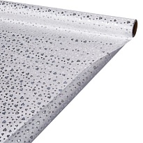 Пленка блестящая, 50см*5м, Сердечки серебряный