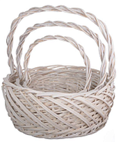 Корзина (ива) d24 h13,2*hh35см круг белый