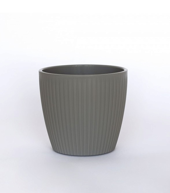 Горшок Эви VipSet d10,5 h9,7см 0,6л с вкладкой пластик серый