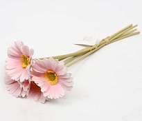 Гербера в букете искусственная 5 голов h35см розово-нежный