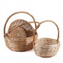 Корзина (ива) d31*h15*hh37см круг натуральный