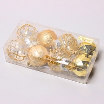 Елочные игрушки Восторг 5см 8шт/упак золотой