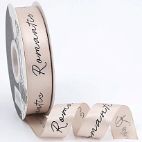 Лента полиэстер 25мм*35ярд Романтик бежевый