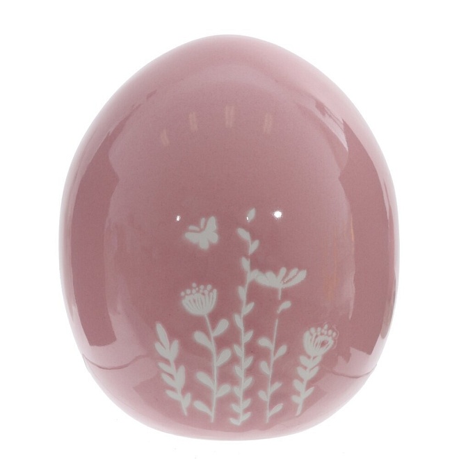 Сувенир Яйцо керамика 9*9,5 h11,5см розовый