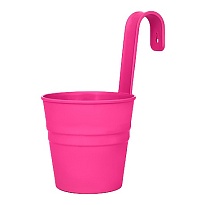 Кашпо настенное Ведро d9.6*d13.5 h25см пластик розовый
