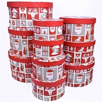Коробка НГ d34*h18см Merry Christmas!