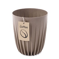 Кашпо Lamela Mira ECO coffe высокая d25 h42см 9,5л с вкладкой пластик кофе latte