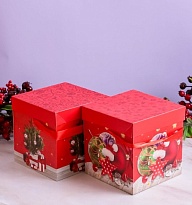 Коробка подарочная НГ 15*15*15см микс