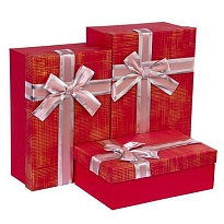 Коробка с бантом 23*16*9,5см красный