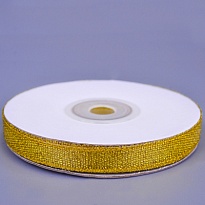 Лента парча 10мм*25ярд золотой 